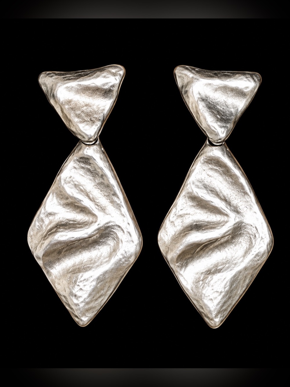Kenneth Jay Lane Silver-Tone Sculpted Drop Earrings